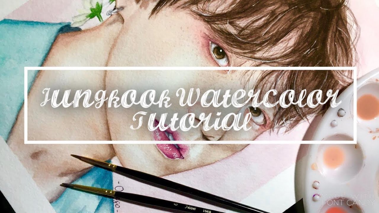 [BTS] Jungkook Watercolor Art (skin eye tutorial) SPEEDPAINT