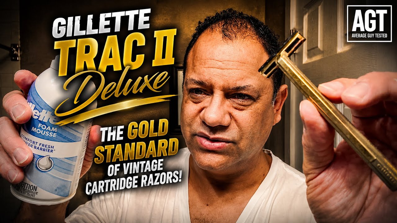 Gillette TRAC II Deluxe — ЗОЛОТОЙ СТАНДАРТ среди винтажных бритв с картриджами? — протестировано ...