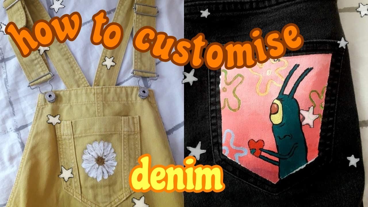 HOW TO custom PAINT DENIM/jeans with acrylic