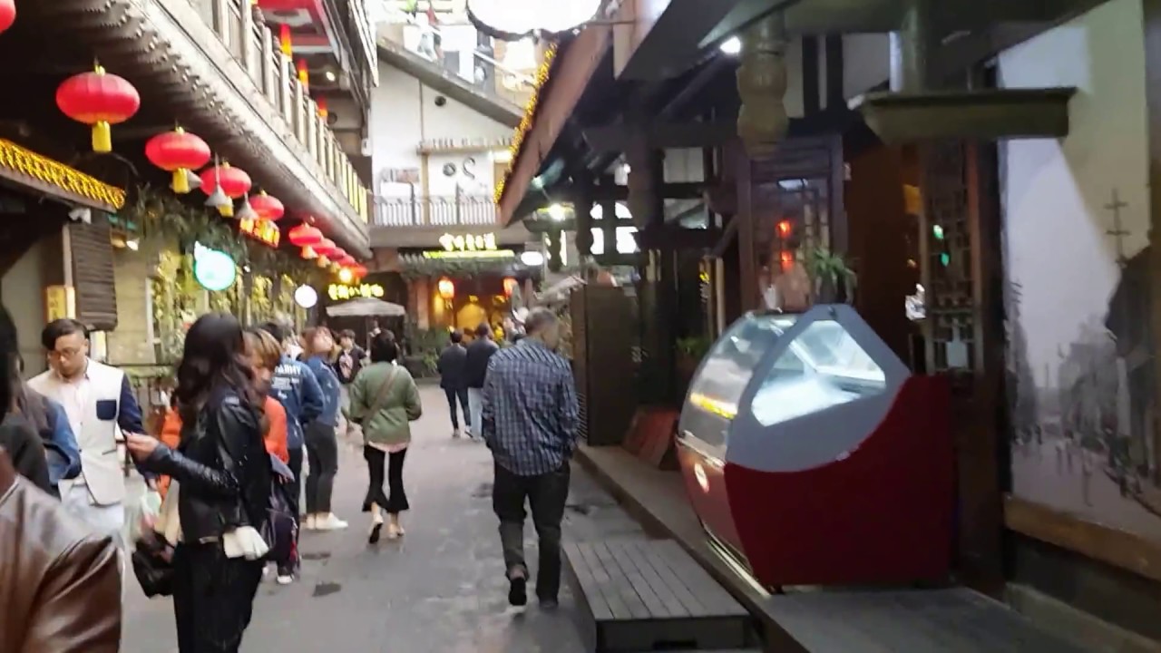 Wandering around the street at Hongya Cave Chongqing