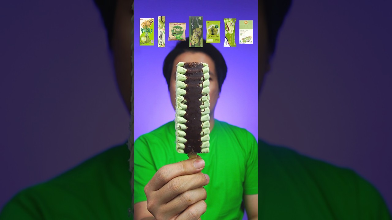 EAT MATCHA FLAVORED SNACKS #asmr #mukbang