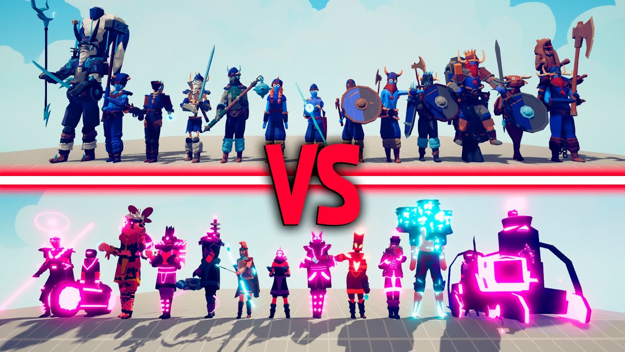 VIKINGS TEAM vs NEON TEAM | TABS - Totally Accurate Battle Simulator