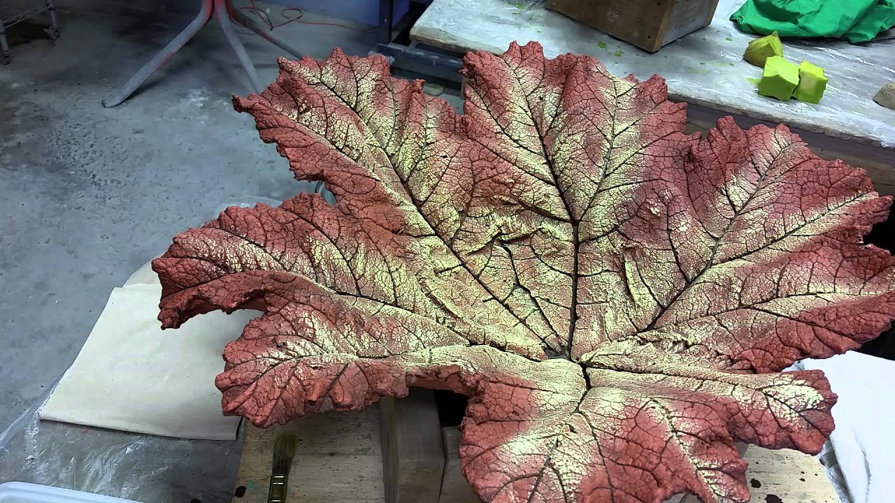 Concrete Gunnera leaf/ Dry brush technique tutorial.