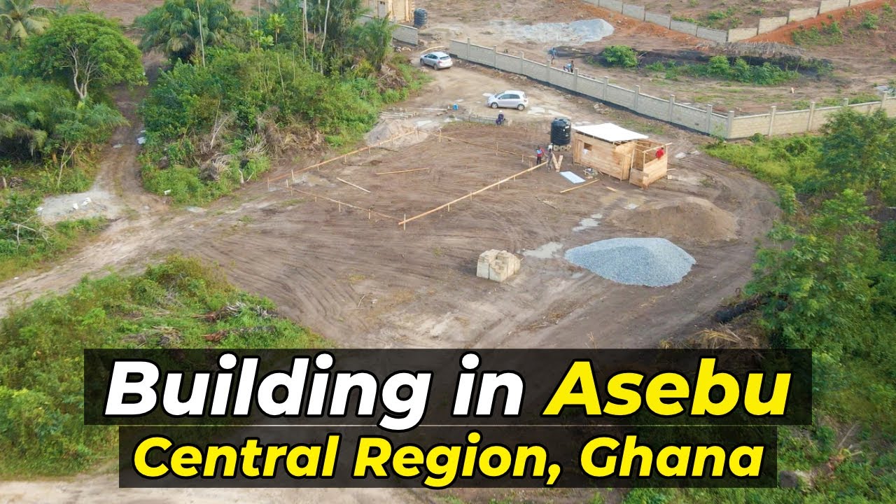 Building a house in Asebu Pan African Village - Central Ghana