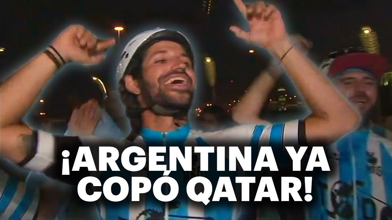 BANDERAZO ARGENTINO EN QATAR 🔥 LLEGARON EN BICICLETA AL MUNDIAL, FIESTA, LOCURAS Y MUCHO MÁS ⚽