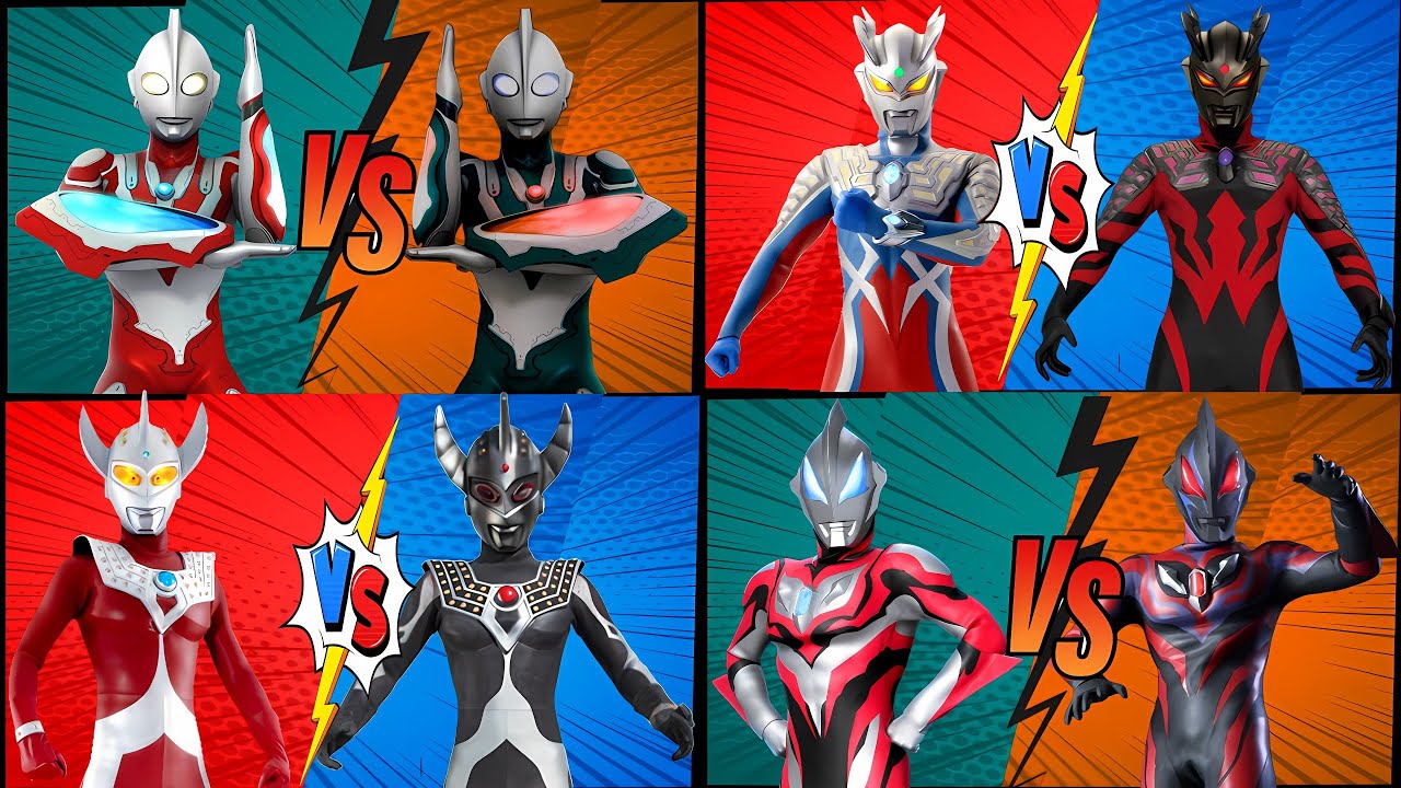 ULTRAMAN RIBUT VS RIBUT DARK, ZERO VS ZERO DARKNESS, TARO VS CHAOSROID T, GEED VS GEED DARK #ウルトラマン