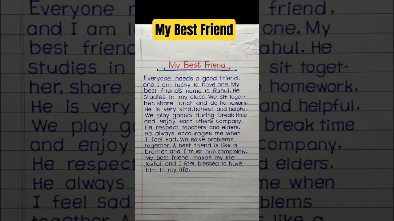 Paragraph on My Best Friend in English  | shorts