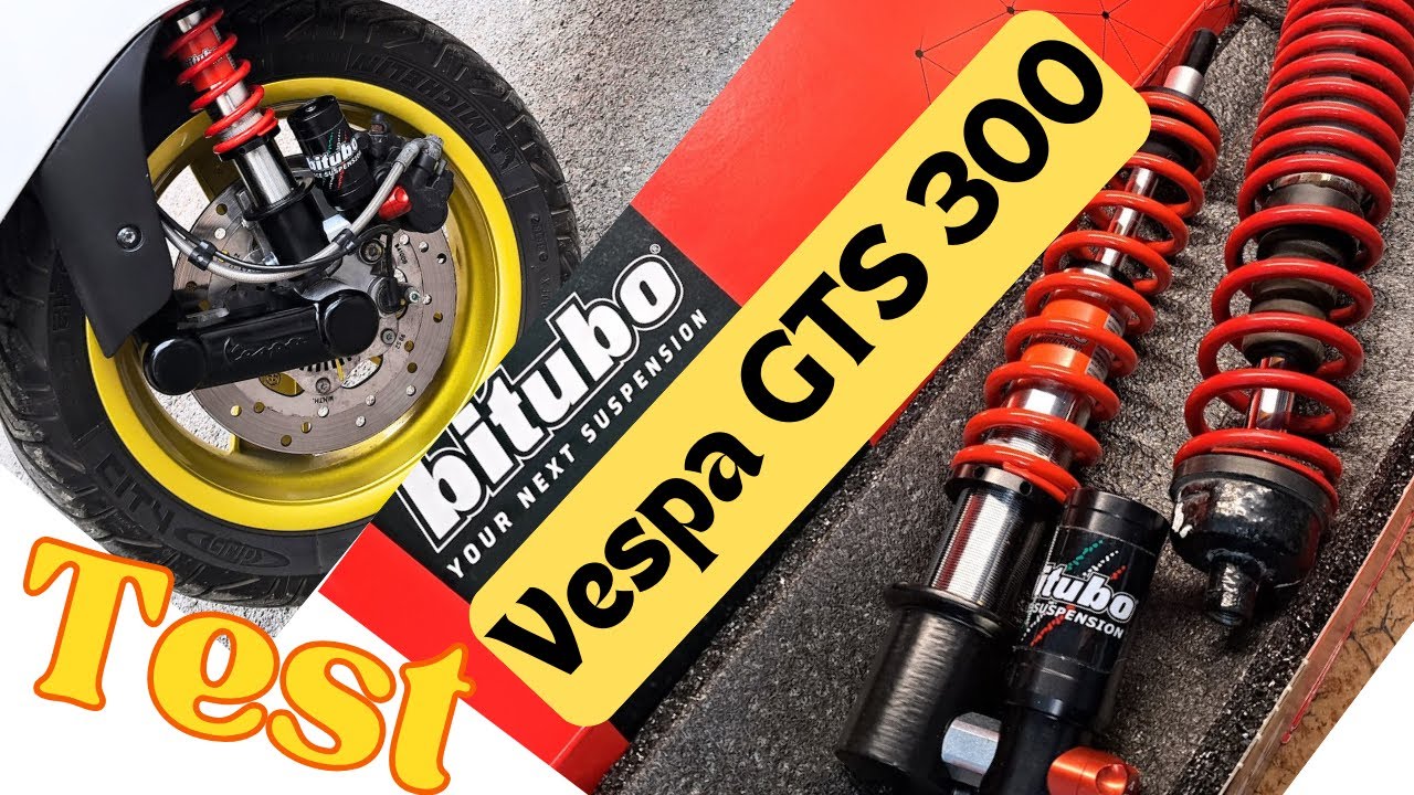 Bitubo shock vs original on Vespa GTS 300 Test