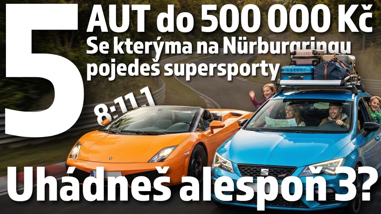 5 automobilů do 500 000 Kč rychlejších na Nürburgring než Lamborghini Gallardo