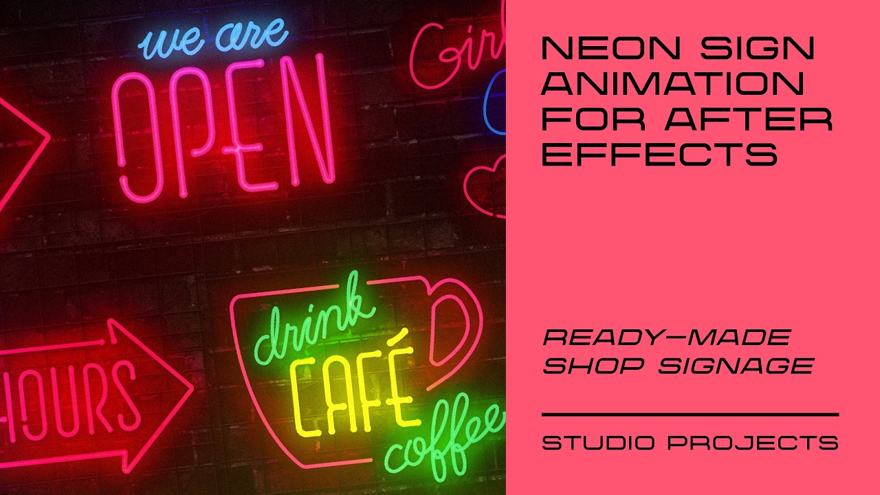 Animated Neon Sign Collection for After Effects | By Wingsart Studio