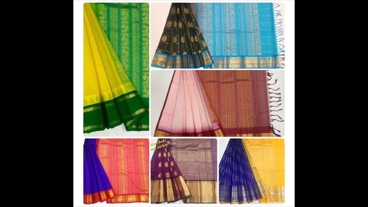 Kanchipuram Silk Cotton Sarees with Contrast Blouse #new #kanchipattu #kanchi #kanchipuramsarees