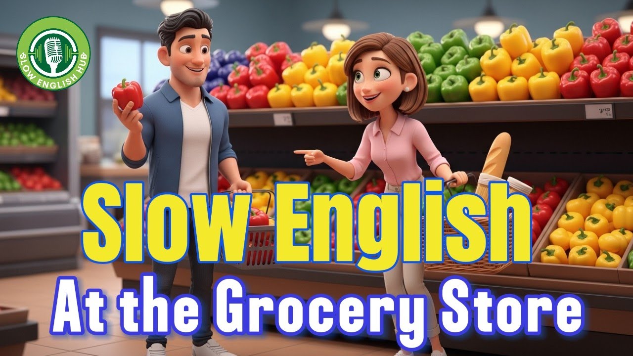 🛒 At the Grocery Store – Slow English Conversation for Beginners