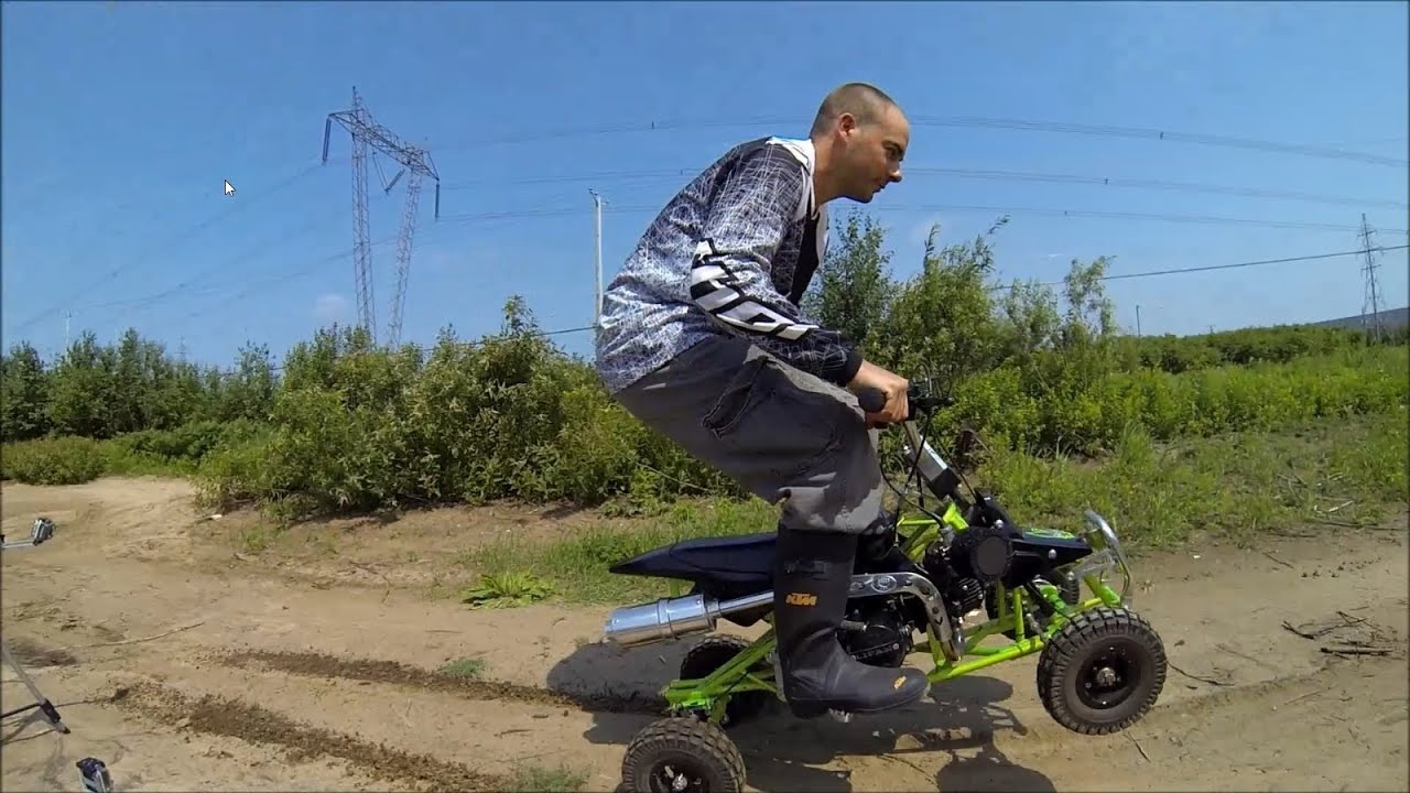 Pocket quad 50cc 2 strokes modified to 125cc 4 strokes, 4 speeds.