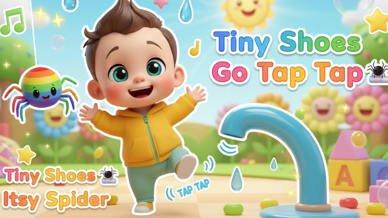 Tiny Shoes Go Tap Tap 👟🕷️ Itsy Bitsy Spider | Funny Baby Dance | Little-Fun-Land