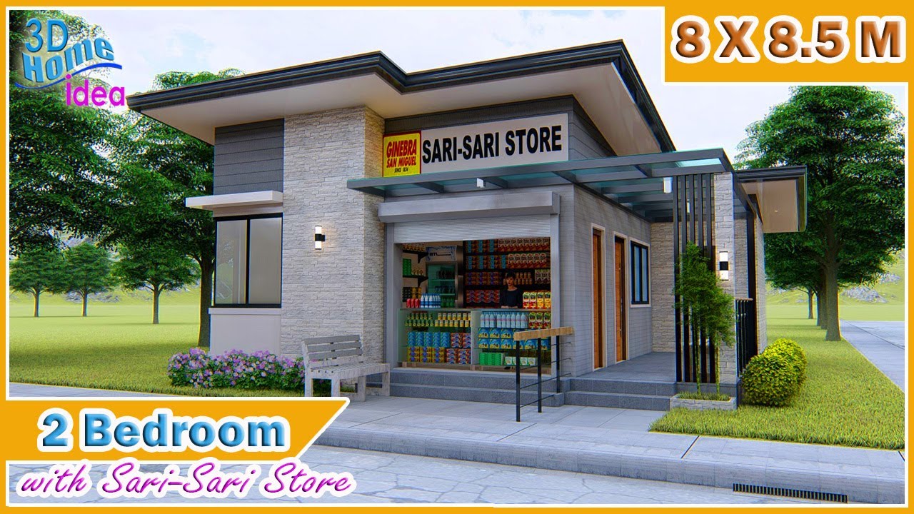 SMALL HOUSE DESIGN | 2 Bedroom with Sari sari Store