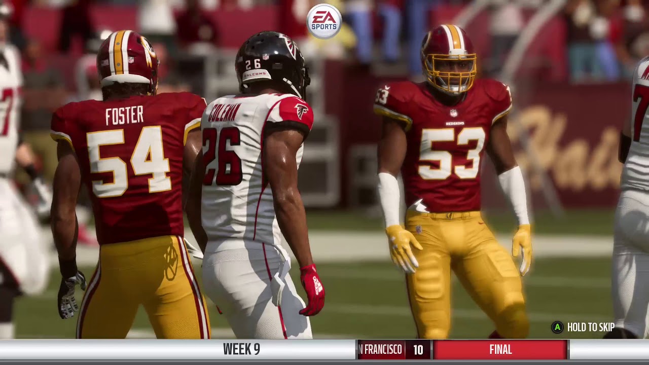 W2FL 2018 Season Week 9 - Atlanta Falcons @ Washington Redskins