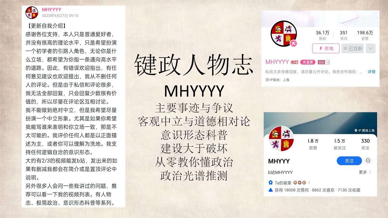 键政人物志——MHYYYY丨客观中立？丨意识形态科普丨从零教你懂政治丨建设性与破坏性