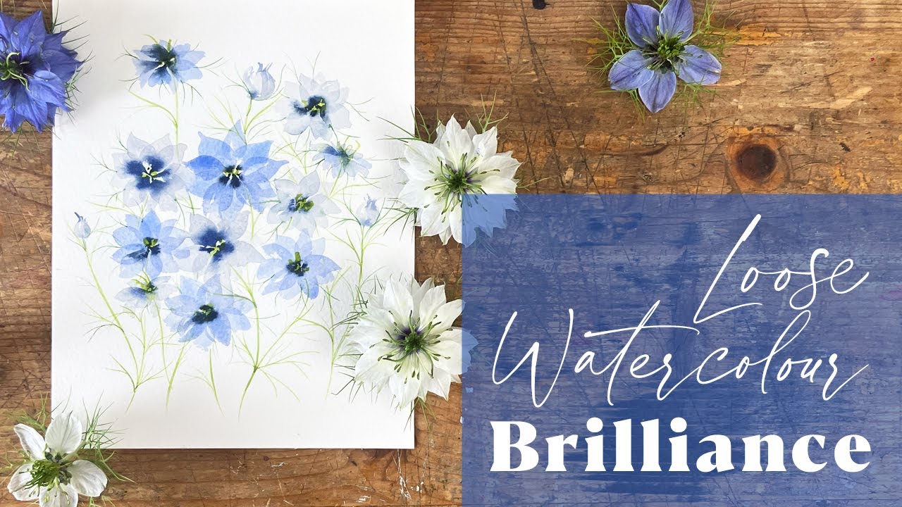 How To Paint Easy Watercolour Nigella Flowers