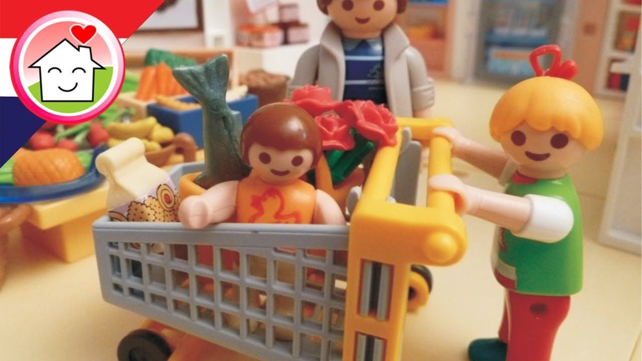 Playmobil filmpje Nederlands - Boodschappen doen met familie Huizer
