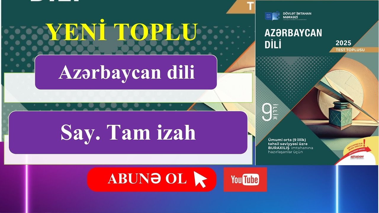 Say | 9 illik Azərbaycan dili test toplusu 2025 | DİM Azərbaycan dili toplusu