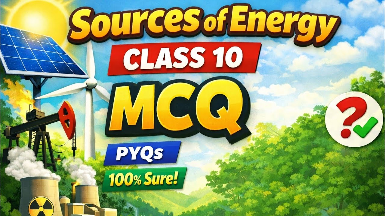 SOURCES OF ENERGY CLASS 10 MCQ/SOURCES OF ENERGY CLASS 10/SOURCES OF ENERGY CLASS 10 ONE SHOT 