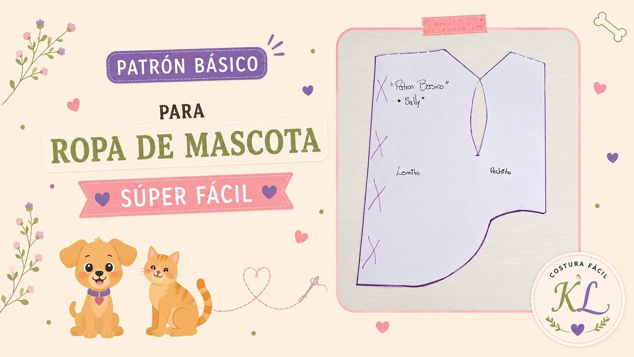|PASO a PASO| Como TRAZAR el PATRON/MOLDE  Básico para Ropa de Perro o Gato Suéter para Mascota 🐶🐱