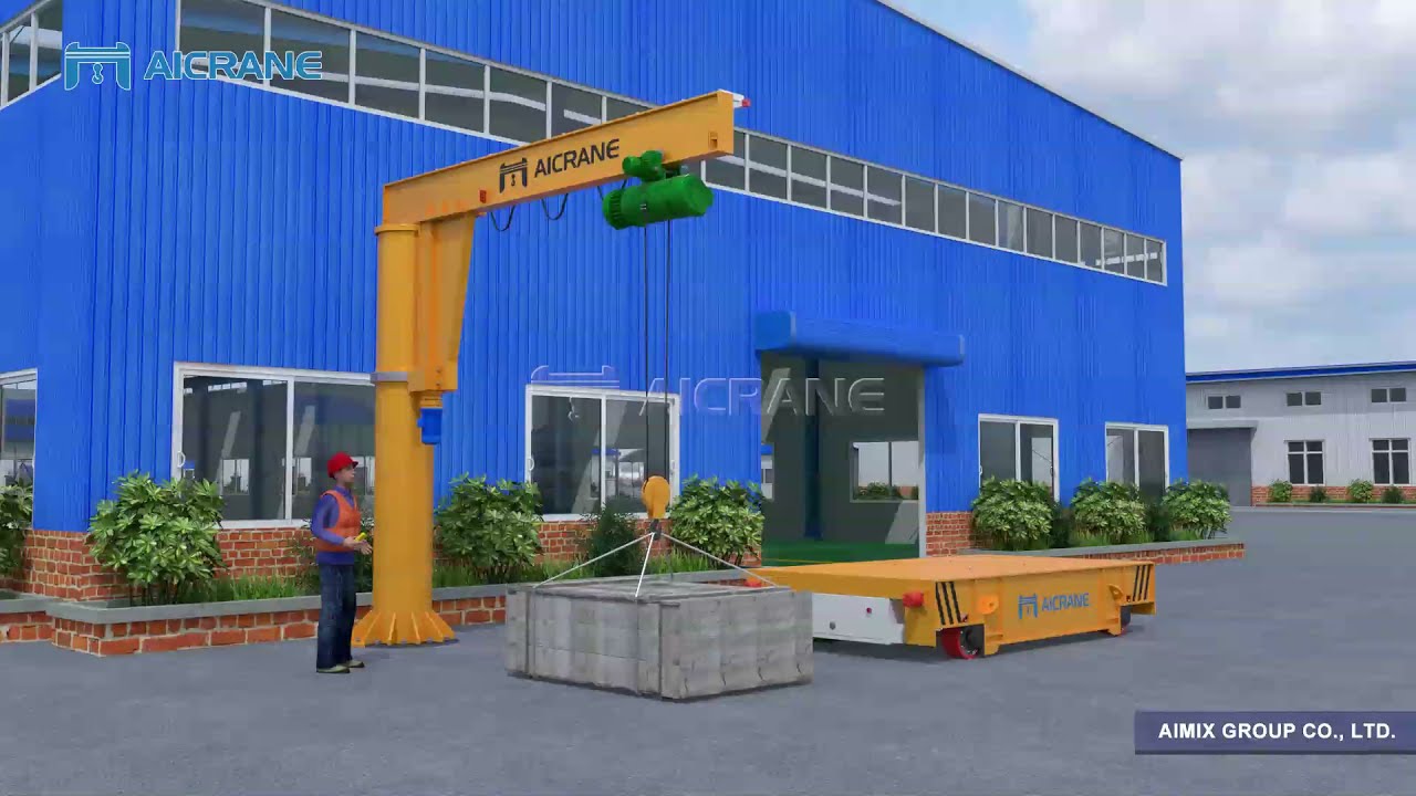 Aicrane Pillar Mounted Jib Crane 3D Video, Jib Cranes