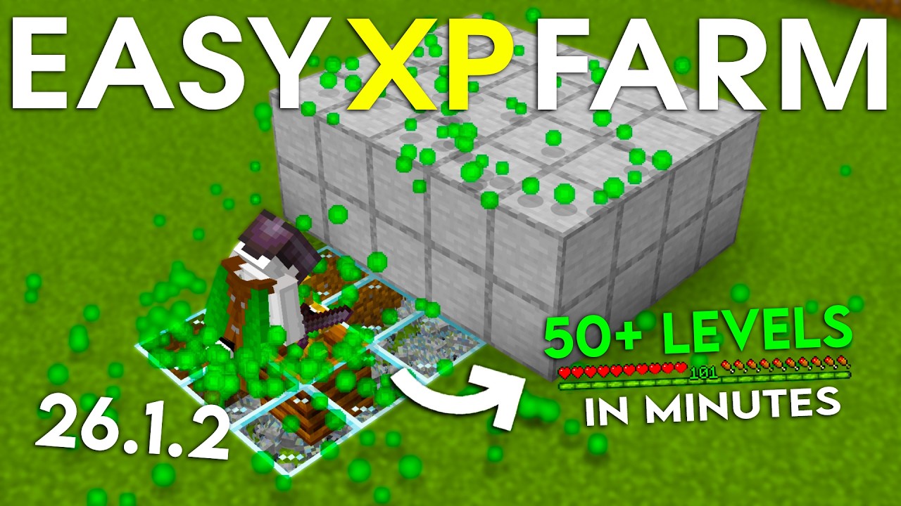 NEW UPDATED Minecraft Java 26.1.2 XP Farm Tutorial Unlimited Levels in Minutes