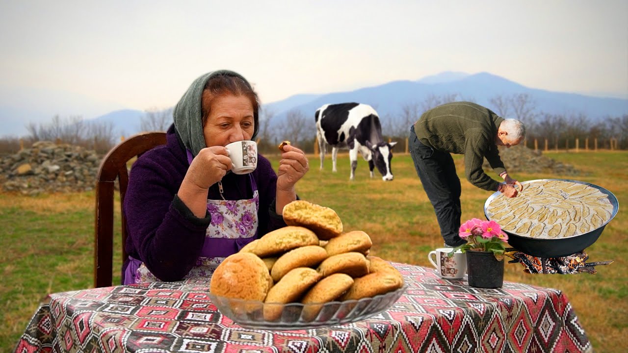 Домашняя еда и сладости, приготовленные в горном селе Азербайджана! Рецепты бабушкиного обеда