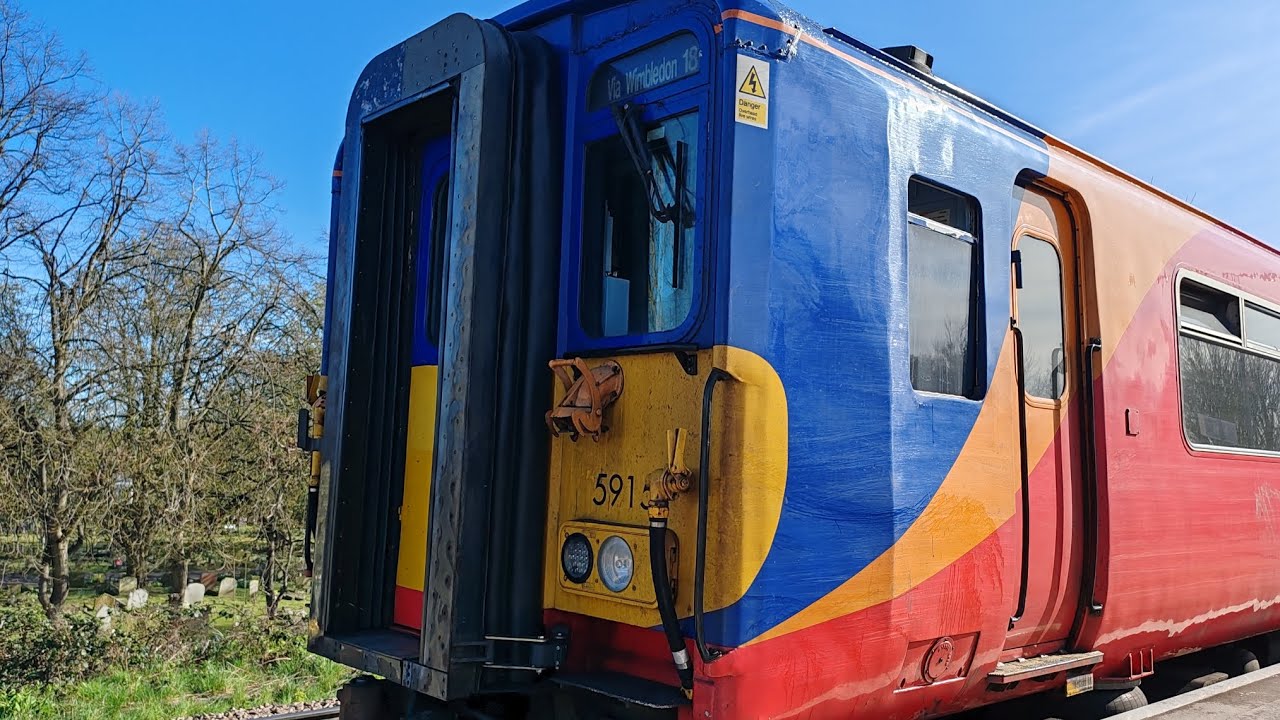 Journey on SWR Chessington Line | w/d 455915 | BREL 3rd Generation EMU 4 Car