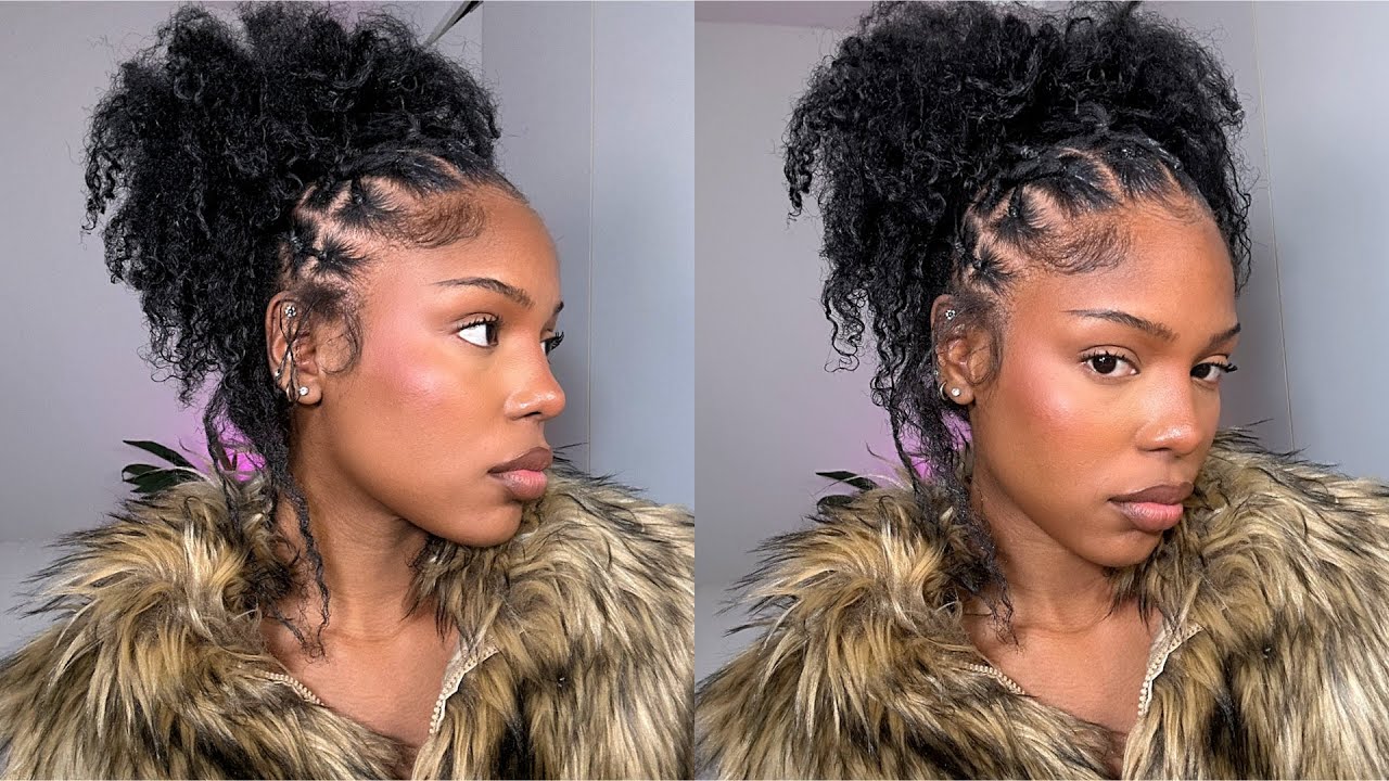 Elevated Messy Puff on Natural Hair