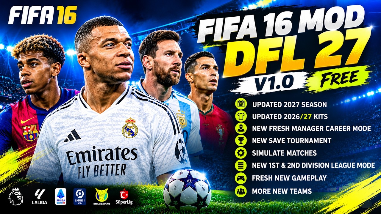 FIFA 16 Mod DFL 27 V1.O FREE Android Review with Gameplay Apk+OBB+Data @DebadriSur @RoberFL 