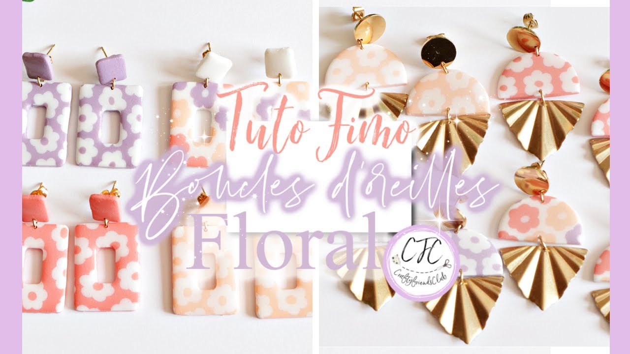 // Tuto Fimo : Boucles d'oreilles minimalistes Florales \\ CFC Nature