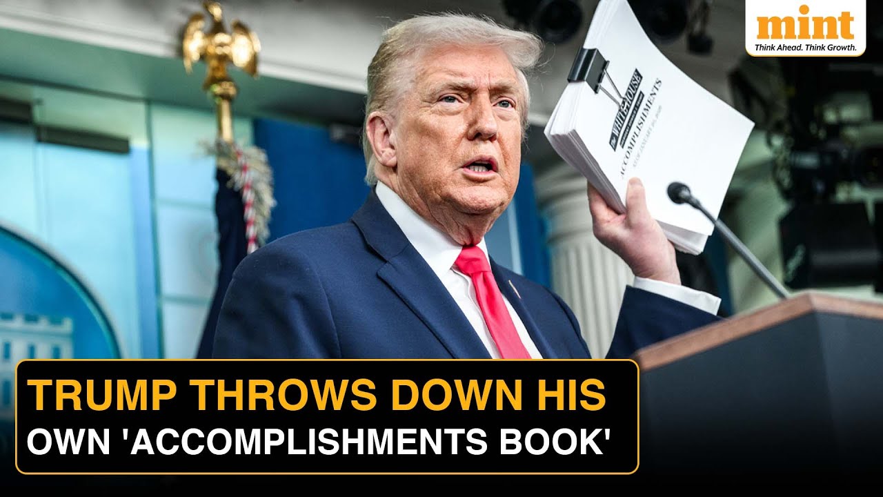Viral Clip Of Trump THROWING AWAY 'Book Of Accomplishments' At White House Presser | WATCH