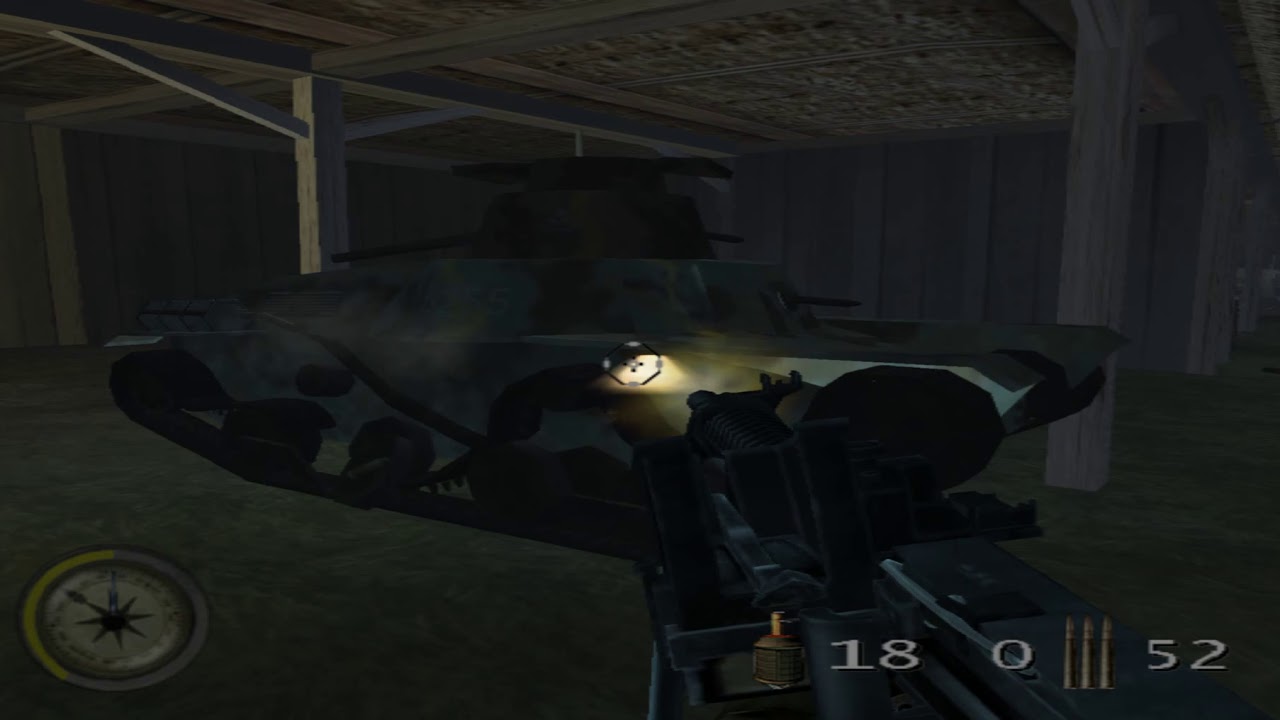 Suddenly the tank came to life and started shooting at me in Medal of Honor: Rising Sun