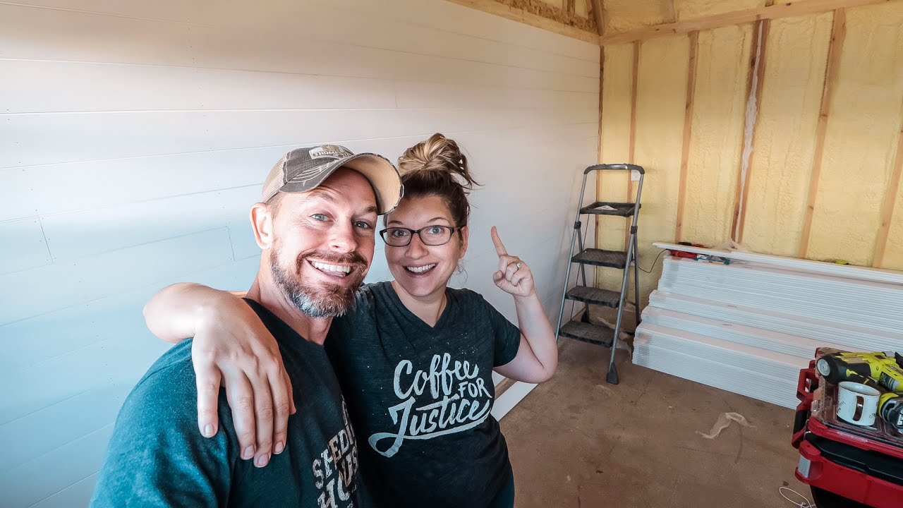 Installing Shiplap Walls in our Shed to Tiny House Studio