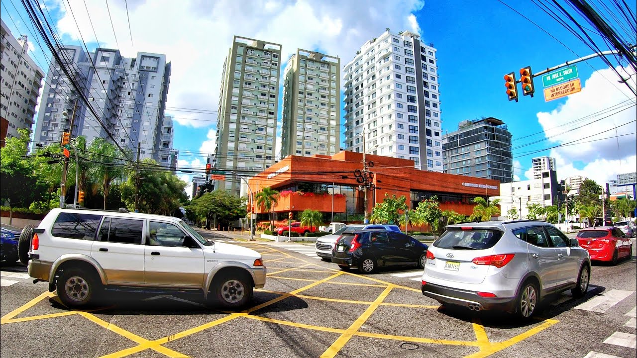 2 Horas Caminando en la Ave. Winston Churchill y la Ave. Abraham Lincoln 4k - Santo Domingo