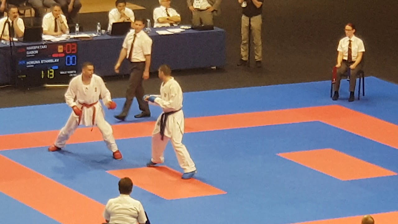 HORUNA STANISLAV vs HARSPATAKI GABOR  53rd EKF Senior Championships 2018, Male Kumite -75kg