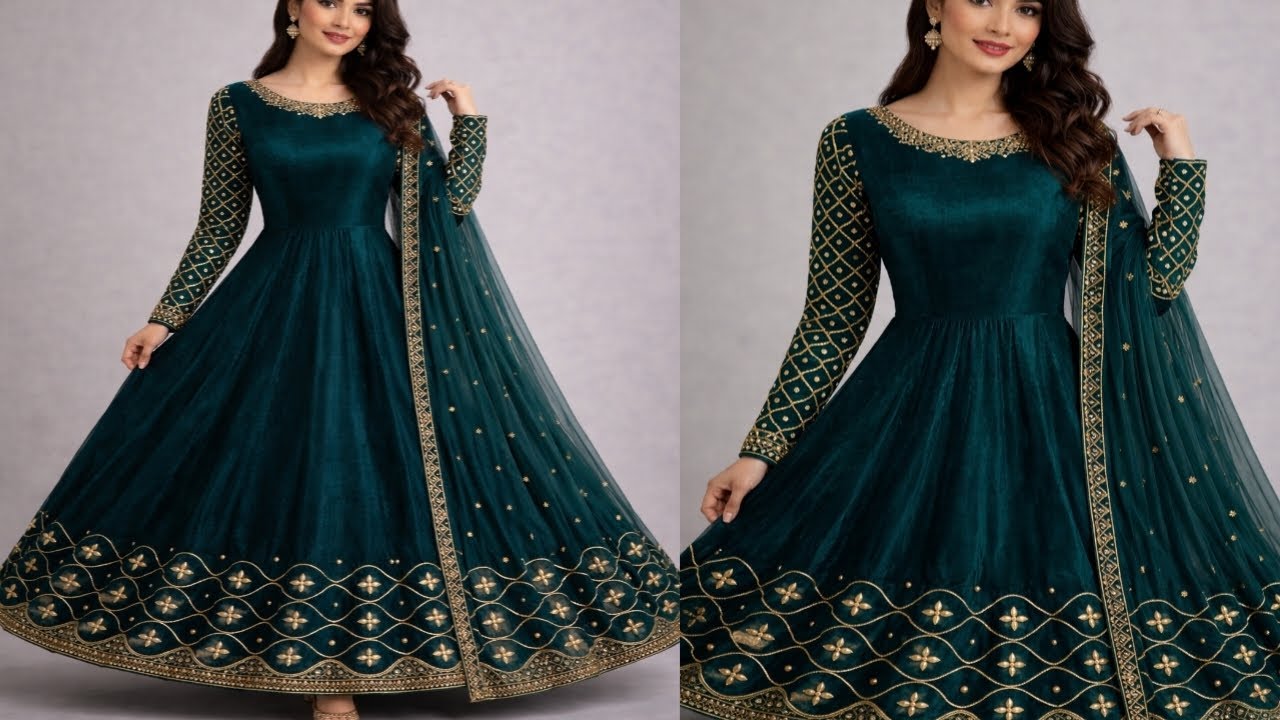 Designer 🔥 Gota Patti Lehenga Style Anarkali | Full Tutorial Step by Step | Party Wear Dress #viral 