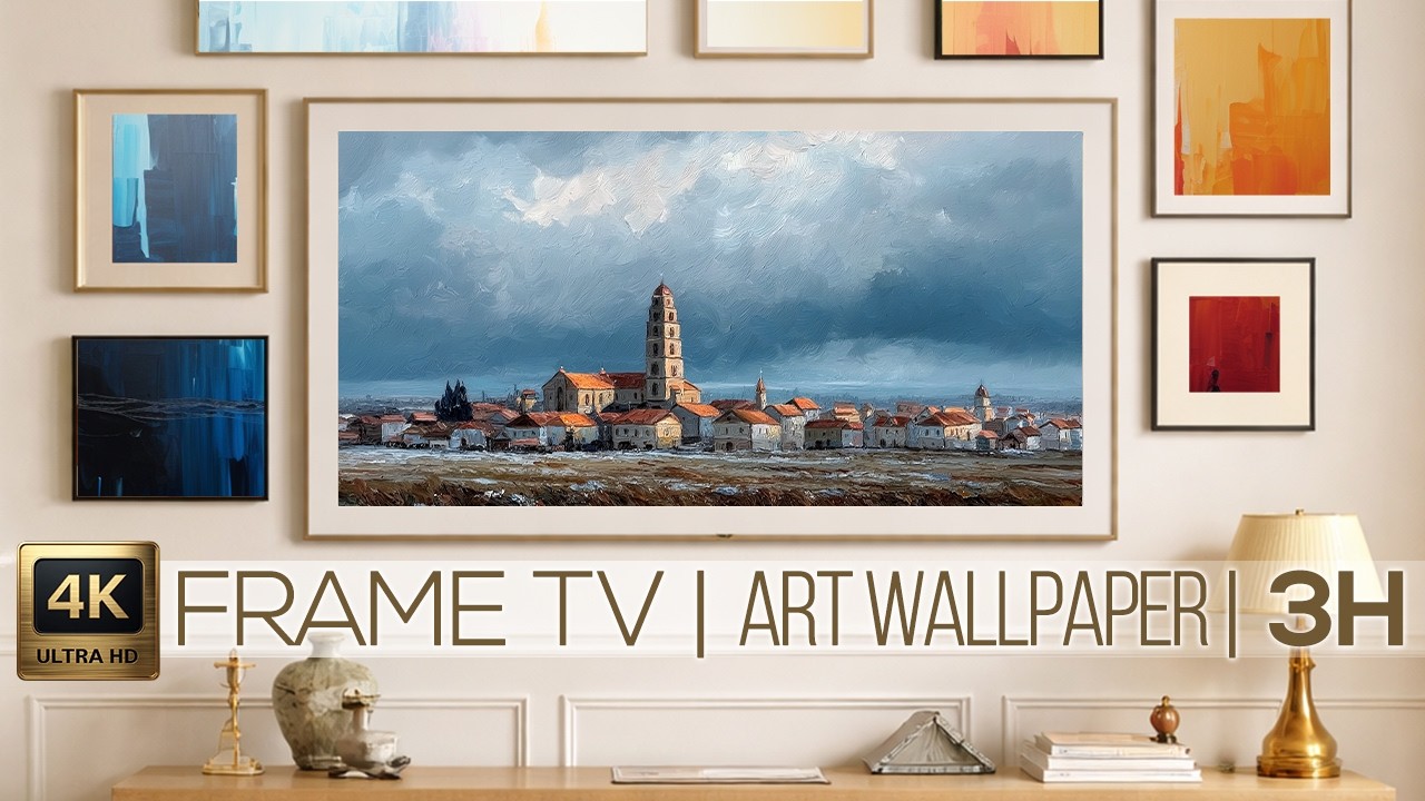 Peaceful European Village | 4K Frame TV Art Digital Painting
