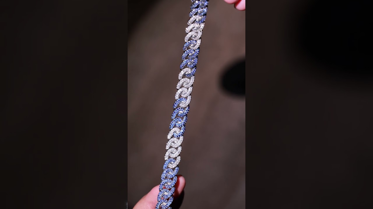 Custom Diamond & Sapphire Bracelet (Packers Fans, Look Away)