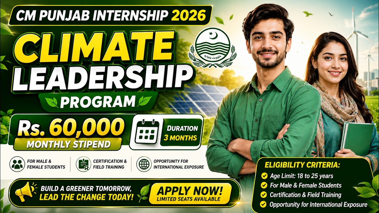 Apply Online for CM Climate Leadership Internship Program Phase-II | CM Punjab Paid Internship 2026