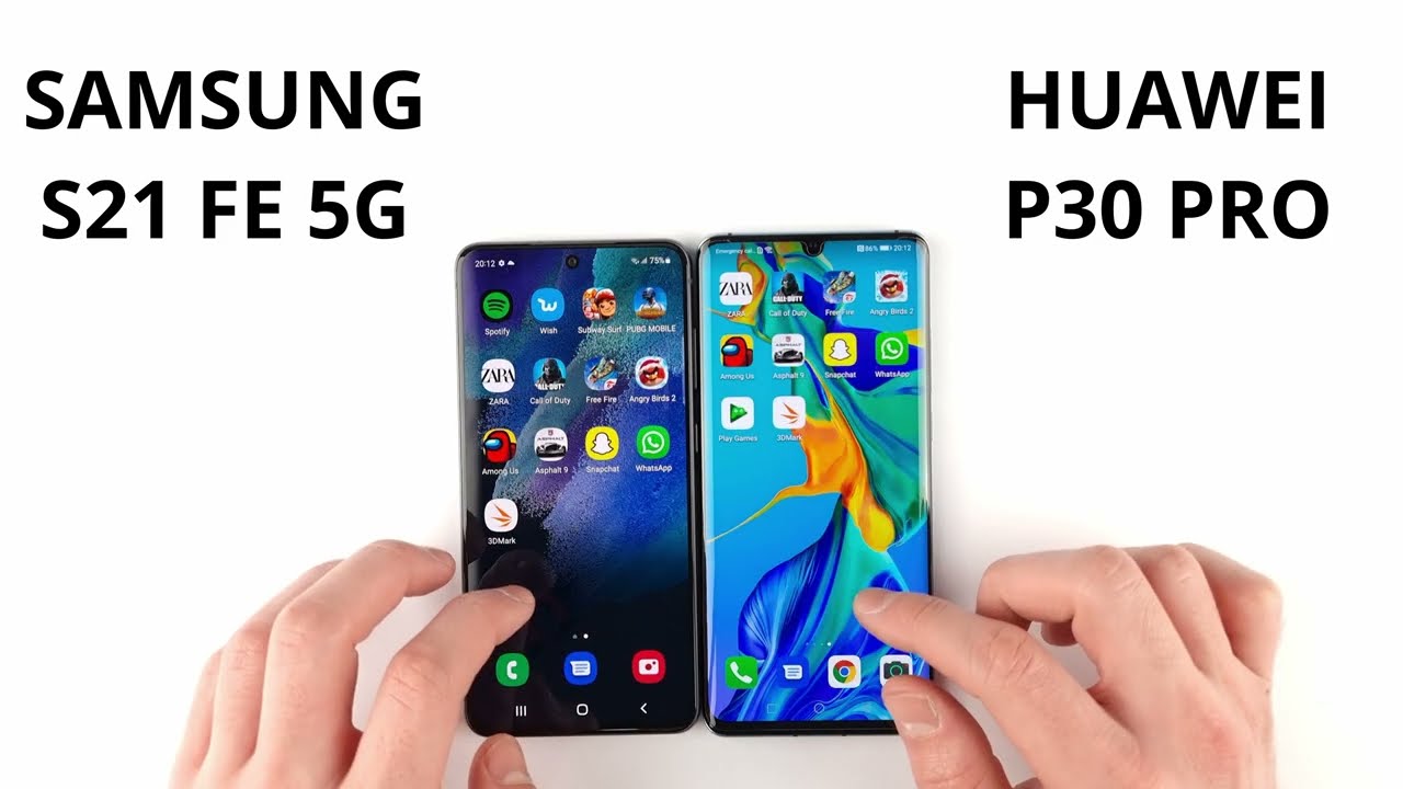 Samsung S21 FE 5G vs Huawei P30 Pro SPEED TEST