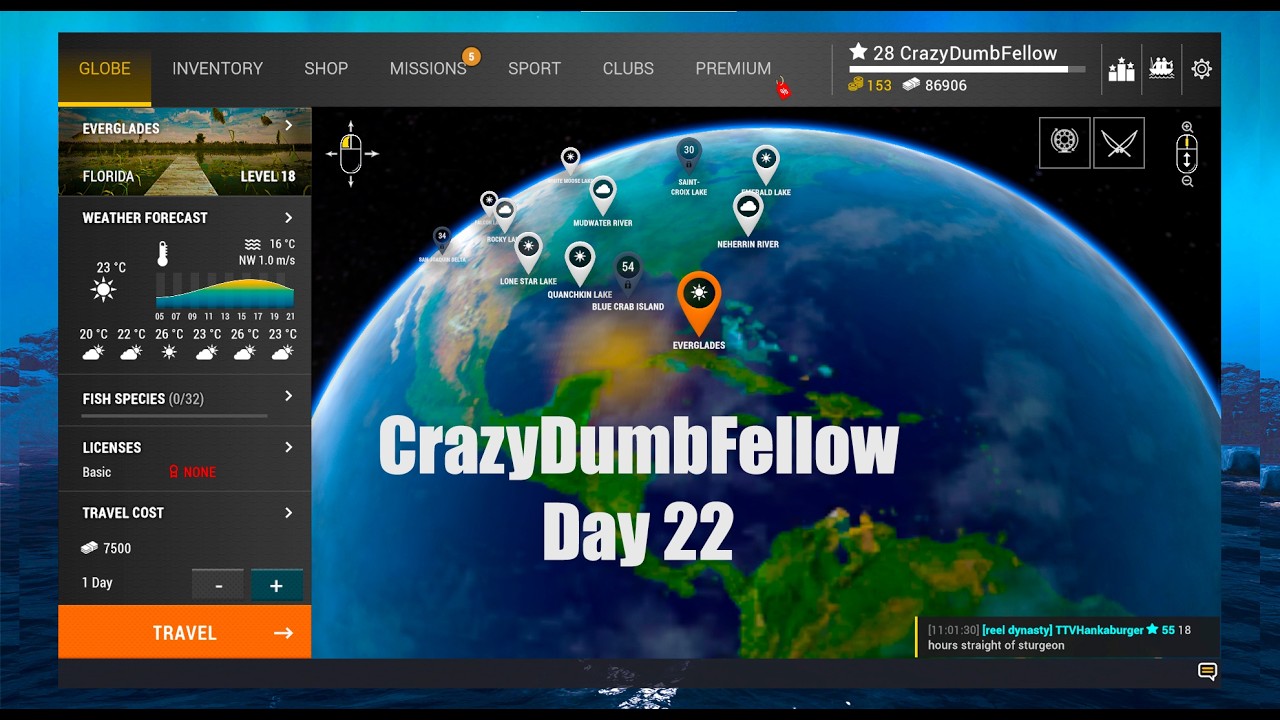 CrazyDumbFellow Day 22 Experience Farming Mode Fishing Planet From The Beginning