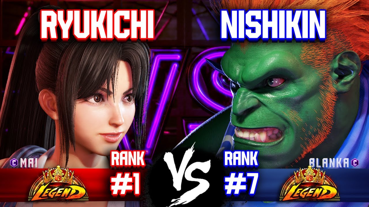SF6 ▰ RYUKICHI (#1 Rank Mai) vs NISHIKIN (#7 Rank Blanka) ▰ High Level Gameplay