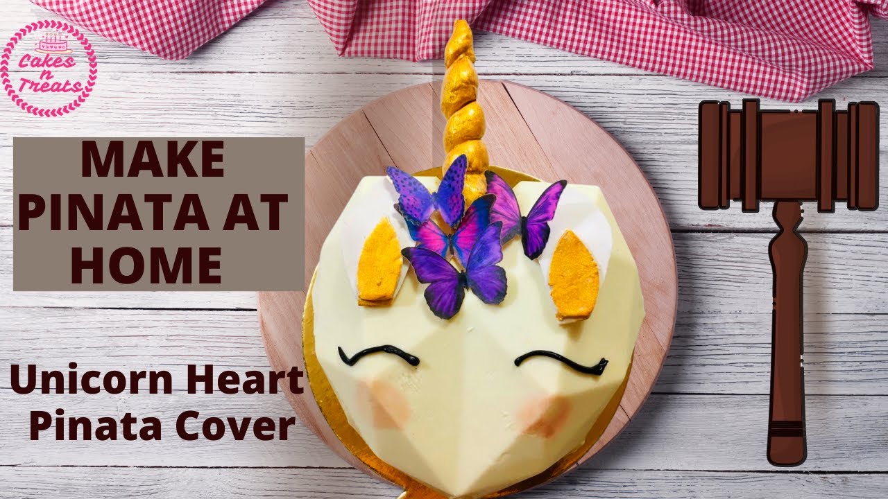Heart shape Piñata unicorn design. Learn how to make piñata