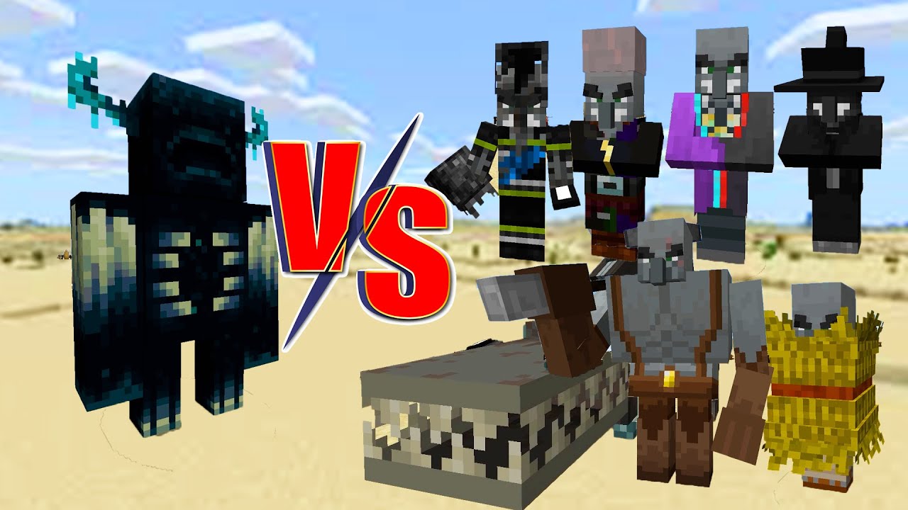 Warden VS Illage and Spillage in Minecraft