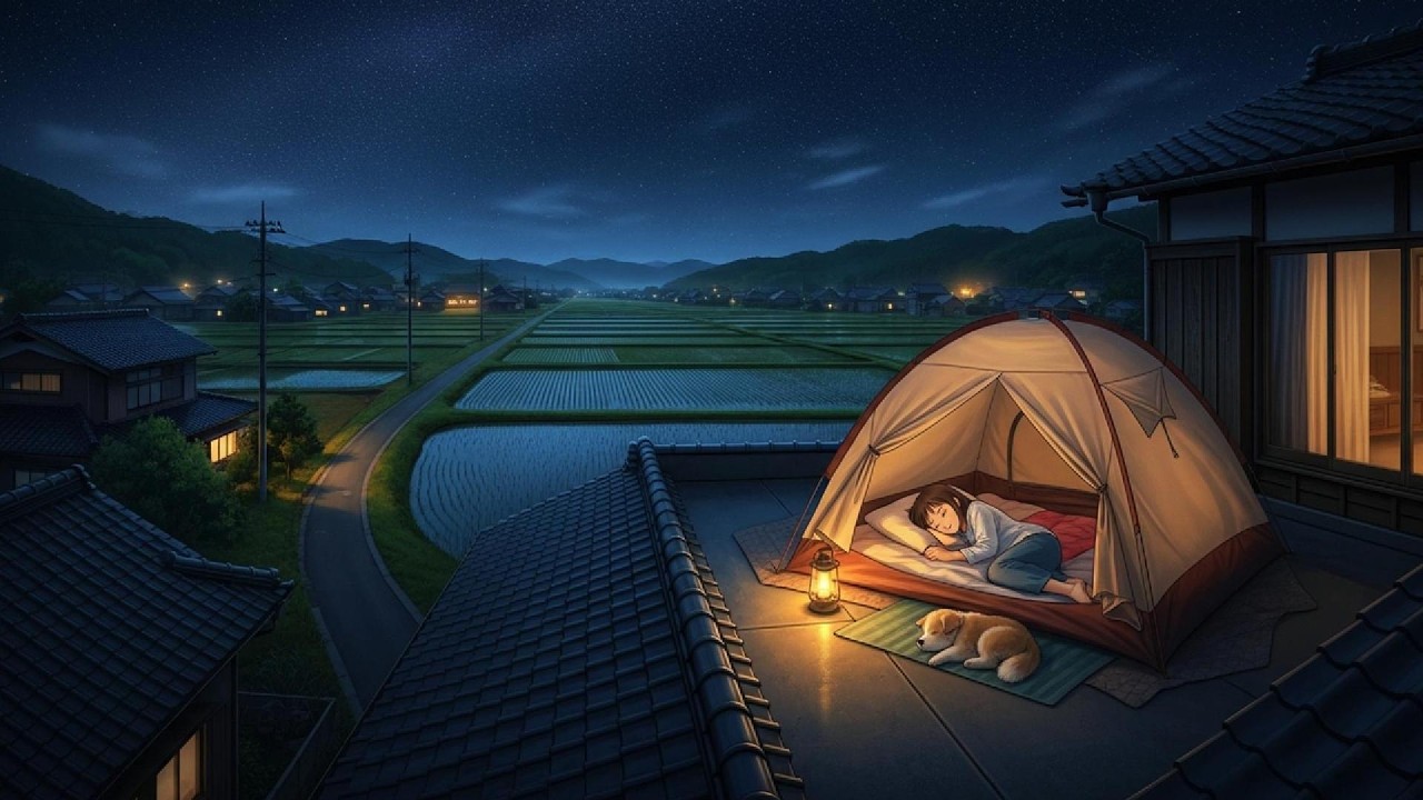Deep Sleep in a Quiet Rural Night 🌙 静かな田舎の夜 | Gentle Sleep Piano