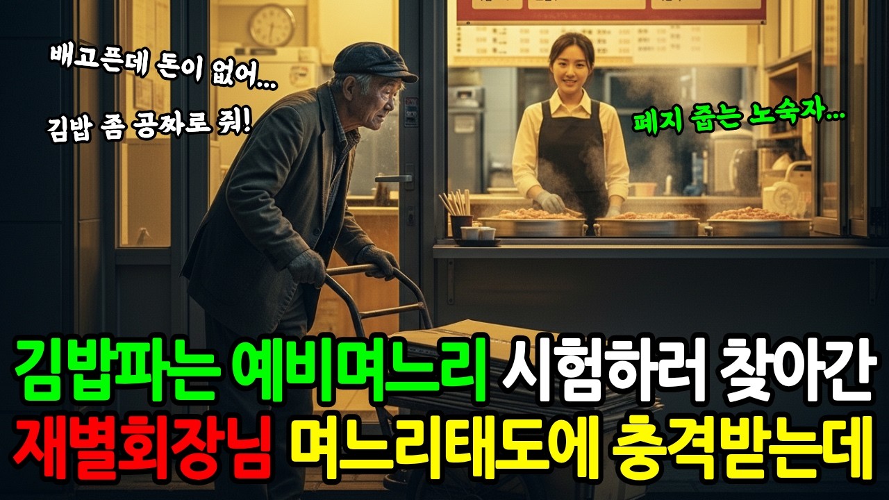 노숙자 차림으로 김밥 파는 며느리 시험하러 찾아간 재벌 시아버지 |오디오북|노후사연|인생사연