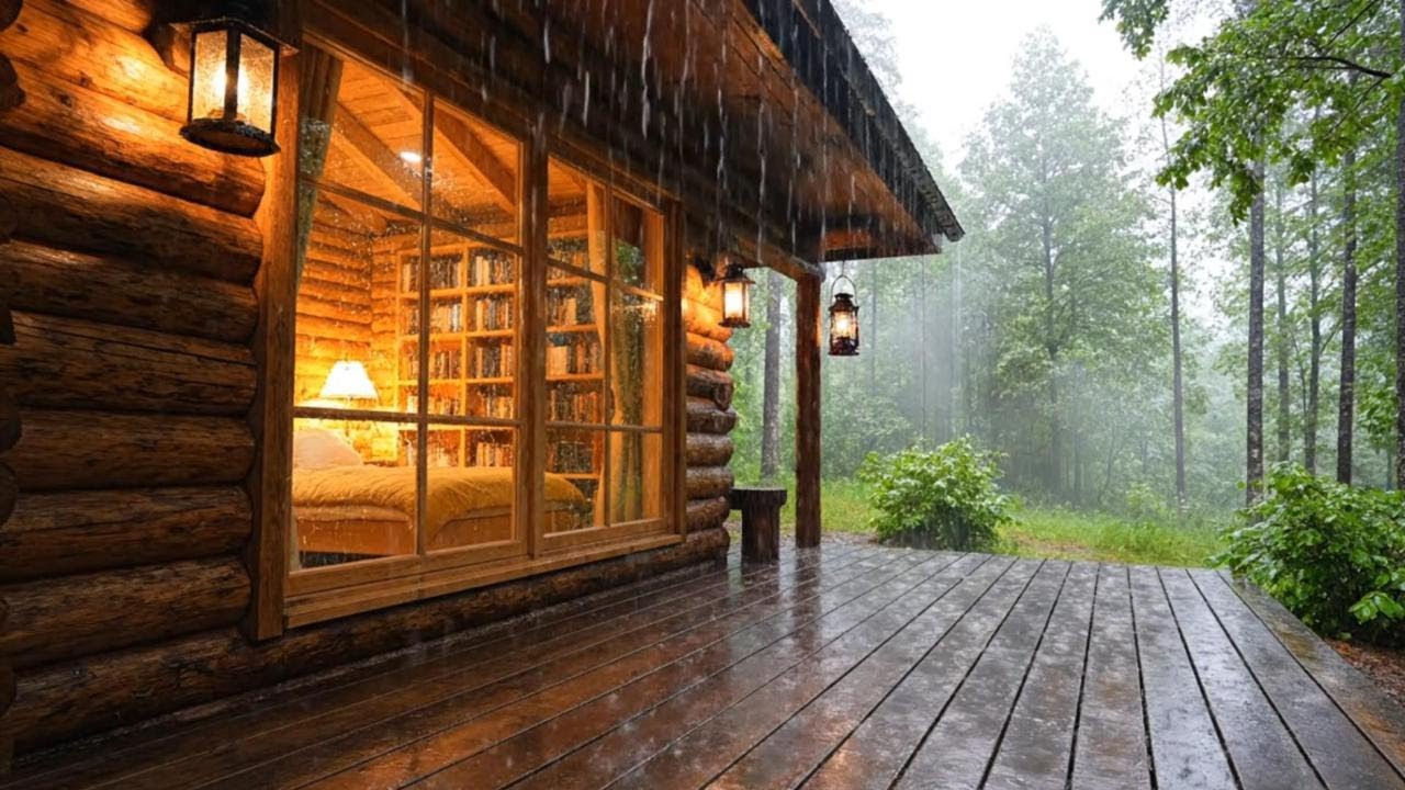 Cozy Cabin in Rainy Forest 🌧️ | Best Rain Sounds for Deep Sleep, Relaxation & Stress Relief
